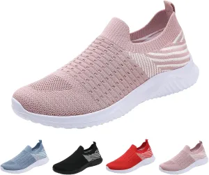 Comfortwear Shoes for Women Slip On Breathable Mesh Running Shoes with Arch Support Comfortable Soft Sole Non-Slip Sneakers